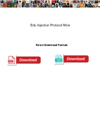 Edu Injection Protocol Mice