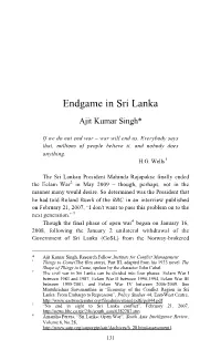 Endgame in Sri Lanka Ajit Kumar Singh*