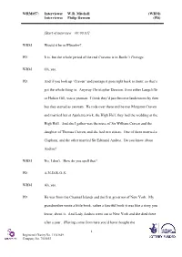 Interviewee Philip Dawson (PD)