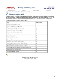 Message Networking Help Maintenance Print Guide