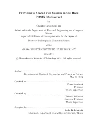 Providing a Shared File System in the Hare POSIX Multikernel Charles