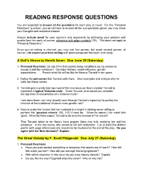 Reading Response Questions