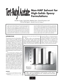 Tert-Butyl Acetate: Non-HAP Solvent