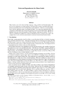 Universal Dependencies for Manx Gaelic