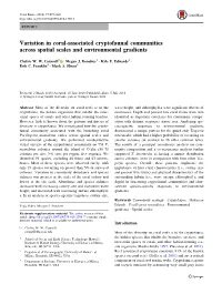 Variation in Coral-Associated Cryptofaunal Communities Across Spatial Scales and Environmental Gradients