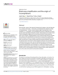 Braincase Simplification and the Origin of Lissamphibians