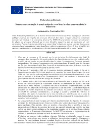 Déclaration Préliminaire Dans Un Contexte Fragile, Le Peuple
