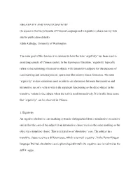ERGATIVITY and UNACCUSATIVITY (To Appear in the Encyclopedia Of