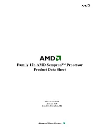 Family 12H AMD Sempron Processor Product Data Sheet