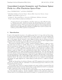 Generalized Lorentz Symmetry and Nonlinear Spinor Fields in a Flat Finslerian Space-Time