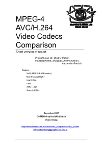 H.264 Codec Comparison