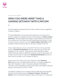 Take a Gaming Getaway with Capcom