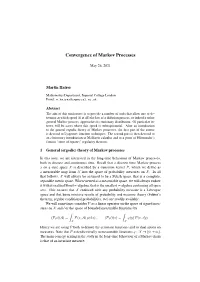 Convergence of Markov Processes