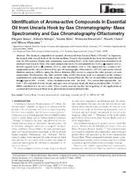 Identification of Aroma-Active Compounds in Essential Oil From