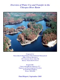 Overview of Water Use and Transfer in the Chicopee River Basin