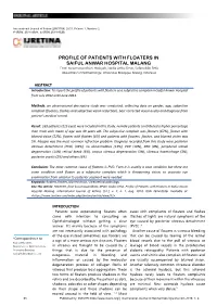 Profile of Patients with Floaters in Saiful Anwar Hospital Malang