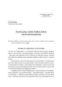 Real Socialism and the Problem of Real and Formal Socialisation