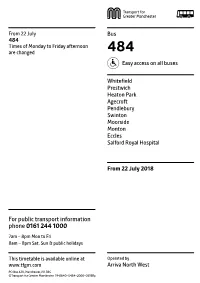 484 Times of Monday to Friday Afternoon Are Changed 484 Easy Access on All Buses