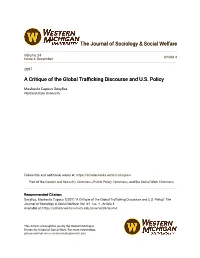 A Critique of the Global Trafficking Discourse and U.S. Policy