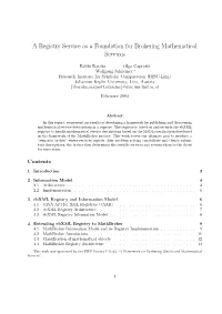 A Registry Service As a Foundation for Brokering Mathematical Services