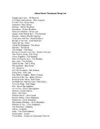 Adam Harris Thompson Song List Caught up In