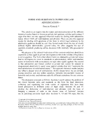 FORM and SUBSTANCE in PRIVATE LAW ADJUDICATION + Duncan Kennedy *
