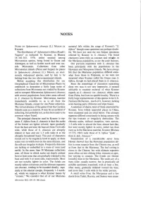 Notes on Sphenomeris Chinensis (L.) MAXON EX Material Falls with in the Range of Kramer's "S