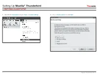 Setting up Mozilla® Thunderbird IMAP EMAIL ACCOUNT SETUP