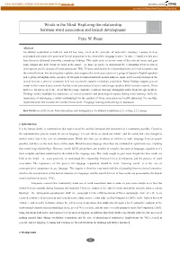 Words in the Mind: Exploring the Relationship Between Word Association and Lexical Development