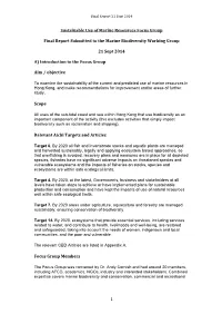 1 Sustainable Use of Marine Resources Focus Group Final Report Submitted to the Marine Biodiversity Working Group 21 Sept 2014
