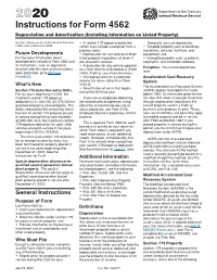 2020 Instructions for Form 4562