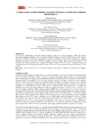 A Cefr-Based Computerized Adaptive Testing System for Chinese Proficiency