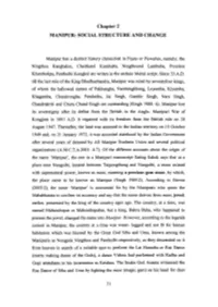 Chapter 2 MANIPUR: SOCIAL STRUCTURE and CHANGE