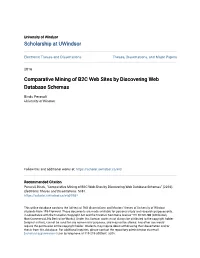 Comparative Mining of B2C Web Sites by Discovering Web Database Schemas