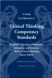 Critical Thinking Competency Standards