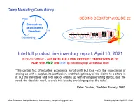 Intel Full Product Line Inventory Report