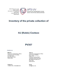 Kobie) Coetsee