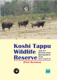 Koshi Tappu Wildlife Reserve and It’S Buffer Zone Management Plan (2074/75 – 2078/79) (First Revision)