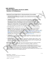 [MS-SDPEXT]: Session Description Protocol (SDP) Version 2.0 Extensions