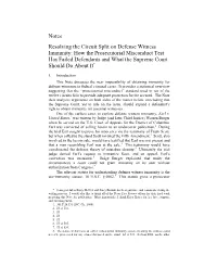 Notes Resolving the Circuit Split on Defense Witness Immunity