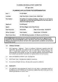 Planning Applications for Determination