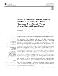 Plants Assemble Species Specific Bacterial Communities From