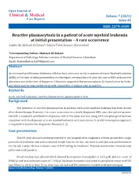 Reactive Plasmacytosis in a Patient of Acute Myeloid Leukemia at Initial