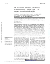 TSLP-Activated Dendritic Cells Induce an Inflammatory T Helper Type 2 Cell