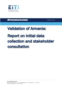Validation of Armenia: Report on Initial Data Collection and Stakeholder Consultation