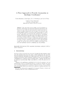 A First Approach to Provide Anonymity in Attribute Certificates*