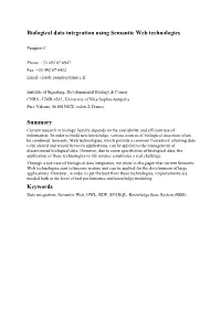 Biological Data Integration Using Semantic Web Technologies