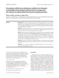 Do Patients with Lactose Intolerance Exhibit More Frequent Comorbidities