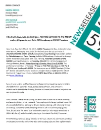 Filled with Love, War, and Intrigue, POSTING LETTERS to the MOON Makes US Premiere at Brits Off Broadway at 59E59 Theaters