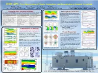 ICECAPS: New Observations of Clouds, Atmosphere, and Precipitation at Summit, Greenland Matthew Shupe David Turner Von Walden Ralf Bennartz with Contributions From: M